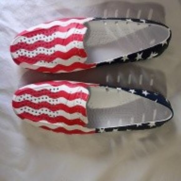 Floaters Men's 12 Country Club Drivers USA Patriotic Boat Shoes Waterproof Flag - Picture 4 of 12
